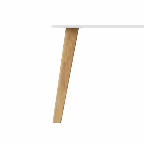 NORDIC Rectangular Table with Oak  Legs 1400x800mm White top