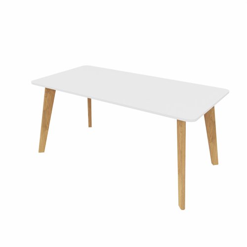 NORDIC Rectangular Table with Oak  Legs 1600x800mm White top