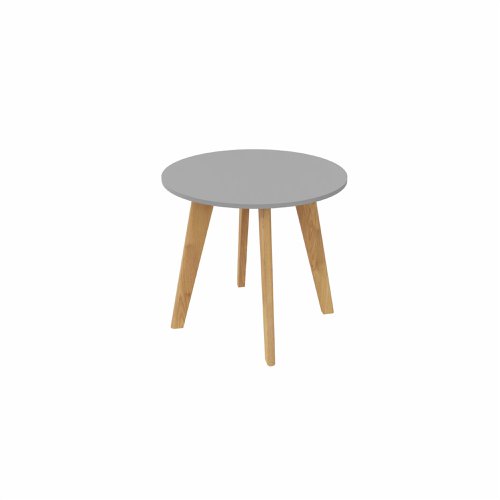 NORDIC Round Table with Oak  Legs 800mm Dia Grey top