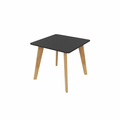 NORDIC Square Table with Oak  Legs 800x800mm Black top
