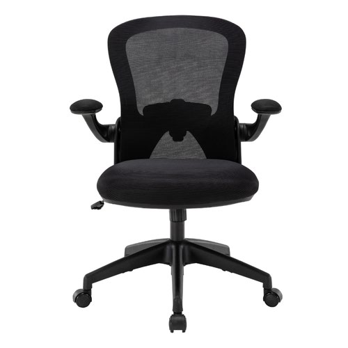 Zombie Mesh Back Chair Fold-back Arms - Black