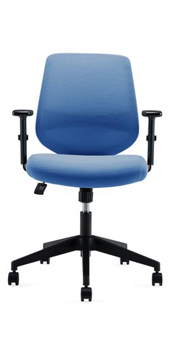 Shield Mesh Back Chair With Height Adjustable Arms in Blue