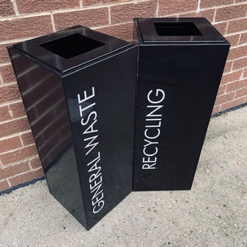 Metal Office Recycling Bin 100L in Black