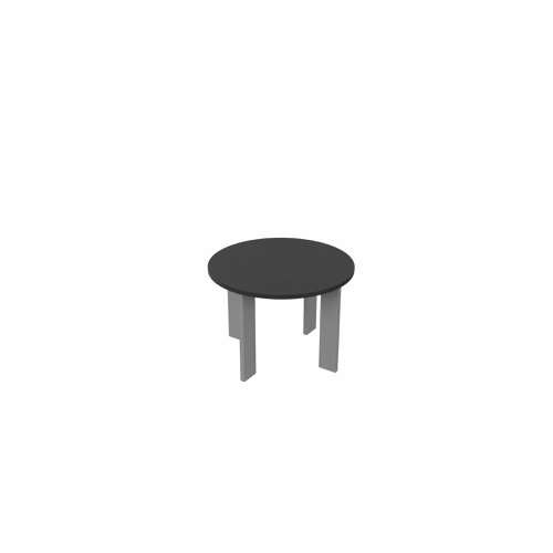 SAFRA Round Coffee Table Silver Legs 600mm Dia Black top