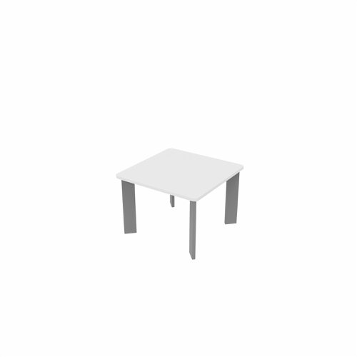 SAFRA Square Coffee Table Silver Legs 600x600mm White top