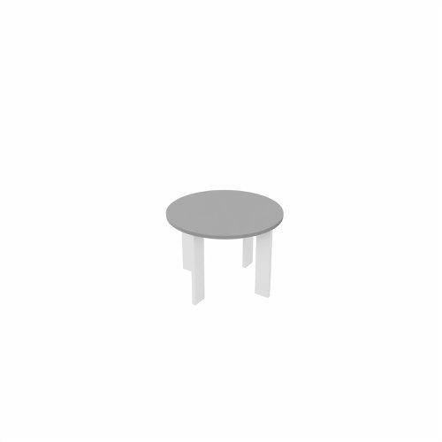 SAFRA Round Coffee Table White Legs 600mm Dia Grey top