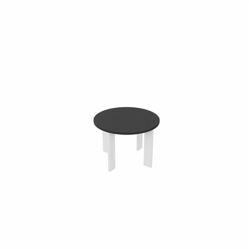 SAFRA Round Coffee Table White Legs 600mm Dia Black top