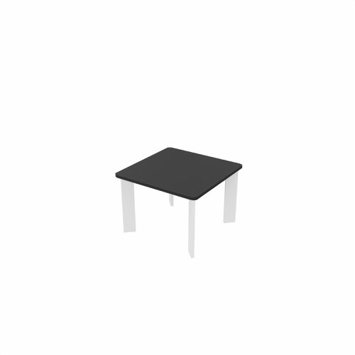 SAFRA Square Coffee Table White Legs 600x600mm Black top