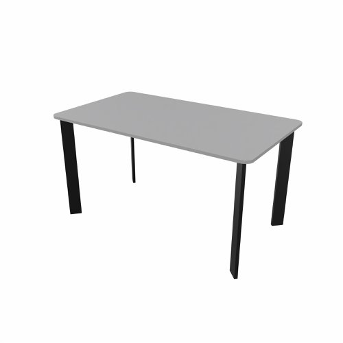 SAFRA Rectangular Table Black Legs 1400x800mm Grey top