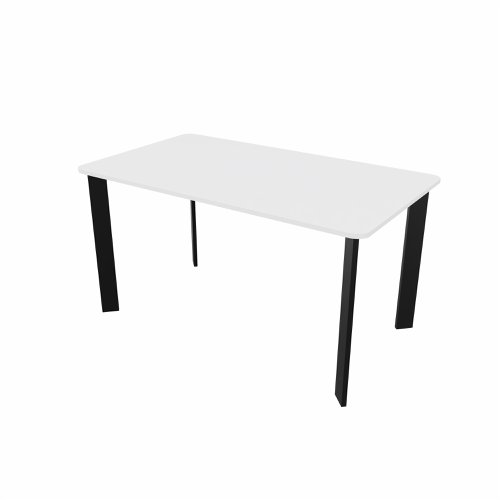 SAFRA Rectangular Table Black Legs 1400x800mm White top