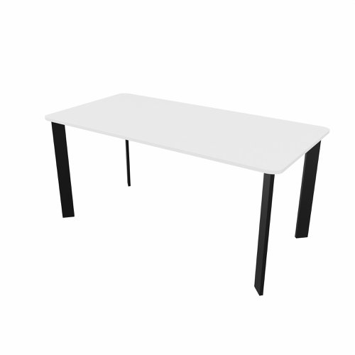SAFRA Rectangular Table Black Legs 1600x800mm White top