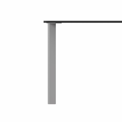 SAFRA Rectangular Table Silver Legs 1400x800mm Black top