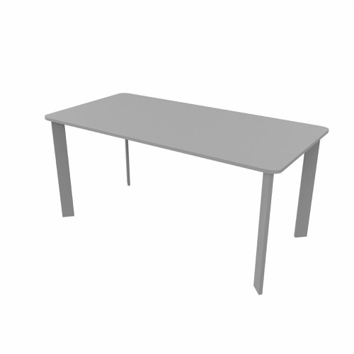 SAFRA Rectangular Table Silver Legs 1600x800mm Grey top