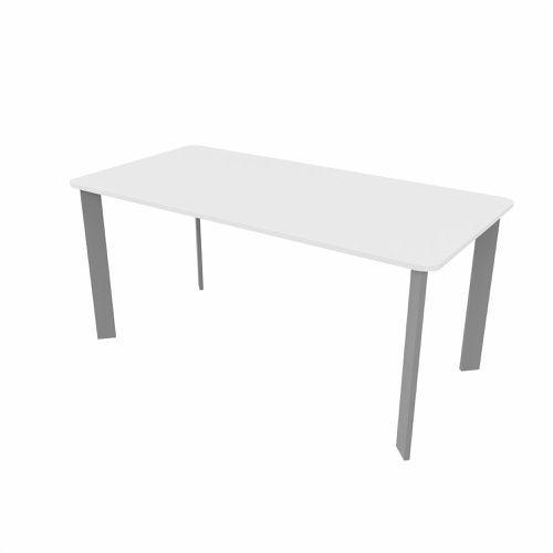 SAFRA Rectangular Table Silver Legs 1600x800mm White top