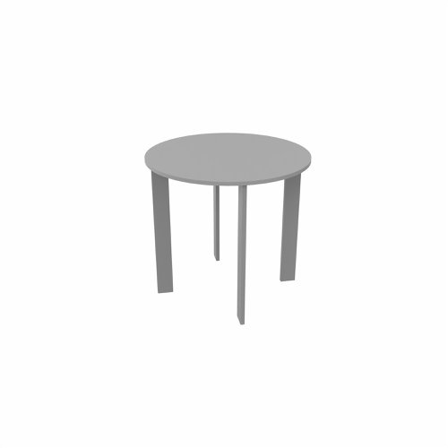 SAFRA Round Table Silver Legs 800mm Dia Grey top
