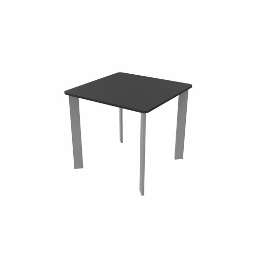 SAFRA Square Table Silver Legs 800x800mm Black top