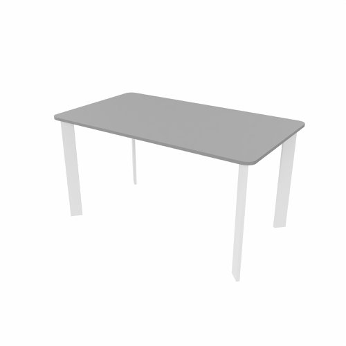 SAFRA Rectangular Table White Legs 1400x800mm Grey top