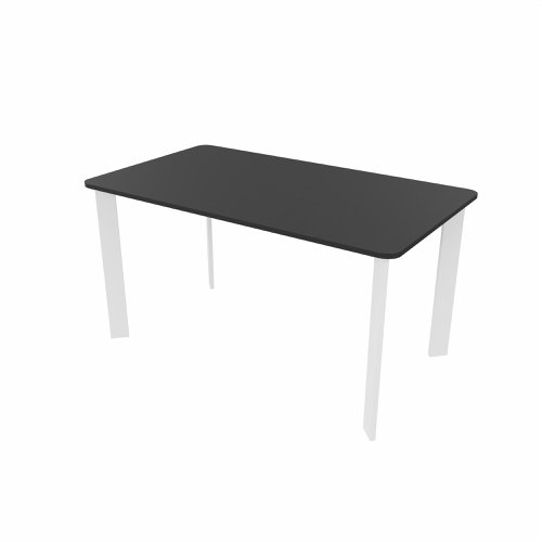 SAFRA Rectangular Table White Legs 1400x800mm Black top
