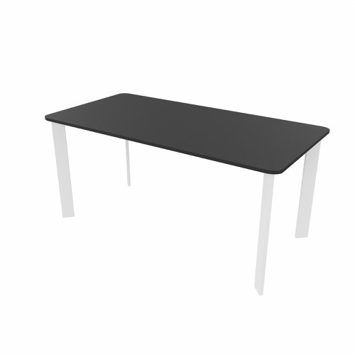 SAFRA Rectangular Table White Legs 1600x800mm Black top