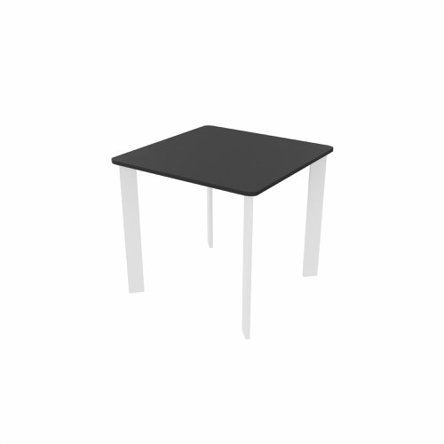 SAFRA Square Table White Legs 800x800mm Black top