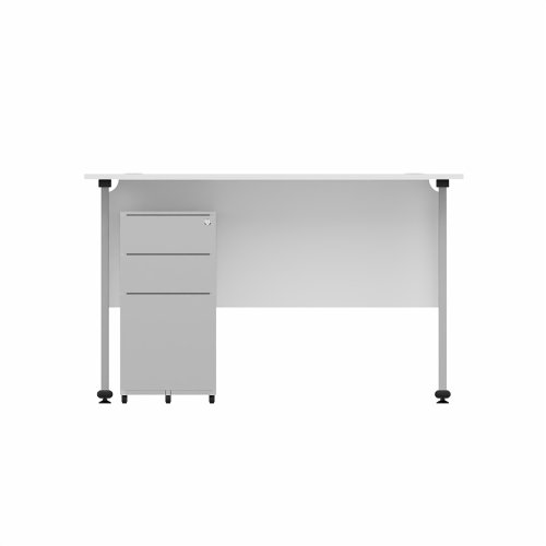 EnviroDesk 1185mm Straight Desk Ped Bundle Grey leg, White top  