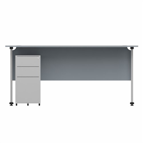 EnviroDesk 1585mm Straight Desk Ped Bundle Grey leg, Grey Top  