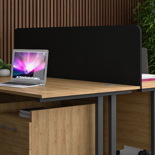 Desktop Screen to fit 1185mm wide 400mm high desk in Black Fabric