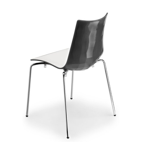 Zebra Two-tone Stacking Chair White shell with Anthracite Back