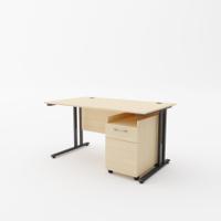 EnviroDesk 1385mm Desk Buddy Two Bundle Black leg, Maple Top
