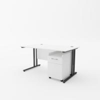 EnviroDesk 1585mm Desk Buddy Two Bundle Black leg, White Top
