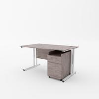 EnviroDesk 1185mm Desk Buddy Two Bundle White leg, Grey Oak Top