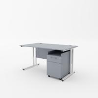 EnviroDesk 1185mm Desk Buddy Two Bundle White leg, Grey Top