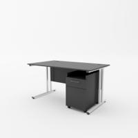 EnviroDesk 1185mm Desk Buddy Two Bundle White leg, Black Top