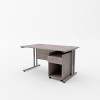 EnviroDesk 1185mm Desk Buddy One Bundle Grey leg, Grey Oak Top