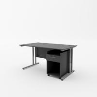 EnviroDesk 1185mm Desk Buddy One Bundle Grey leg, Black Top