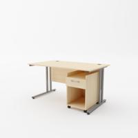 EnviroDesk 1185mm Desk Buddy One Bundle Grey leg, Maple Top