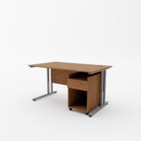 EnviroDesk 1385mm Desk Buddy One Bundle Grey leg, Walnut Top