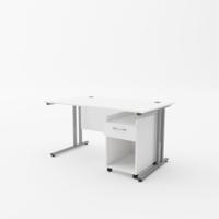 EnviroDesk 1585mm Desk Buddy One Bundle Grey leg, White Top