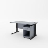 EnviroDesk 1185mm Desk Buddy One Bundle Black leg, Grey Top