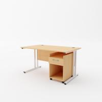 EnviroDesk 1185mm Desk Buddy One Bundle White leg, Beech Top