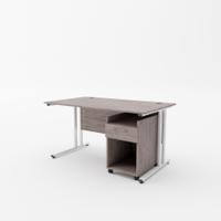 EnviroDesk 1185mm Desk Buddy One Bundle White leg, Grey Oak Top