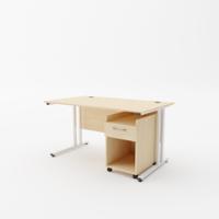 EnviroDesk 1185mm Desk Buddy One Bundle White leg, Maple Top