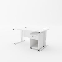 EnviroDesk 1185mm Desk Buddy One Bundle White leg, White top