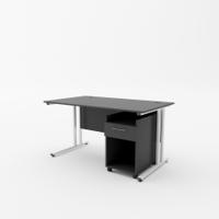 EnviroDesk 1385mm Desk Buddy One Bundle White leg, Black Top