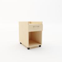 Buddy One Mobile Under Desk Pedestal in Maple