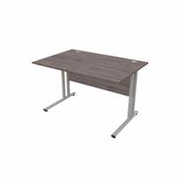 EnviroDesk Straight Desk 1185x800mm Grey leg, Grey Oak Top
