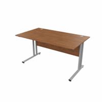 EnviroDesk Straight Desk 1385x800mm Grey leg, Walnut Top  
