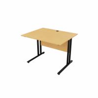 EnviroDesk Straight Desk 985x800mm Black leg, Beech Top  