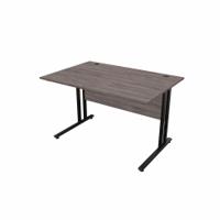 EnviroDesk Straight Desk 985x800mm Black leg, Grey Oak Top