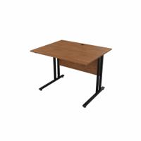 EnviroDesk Straight Desk 985x800mm Black leg, Walnut Top